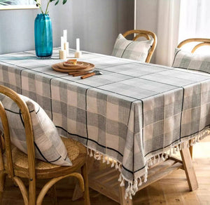 Rectangular Tablecloth for Oval Table, Cotton and Linen Tablecloths, Kitchen Rectangular Table Covers, Farmhouse Table Cloths for Dining Room-Grace Painting Crafts