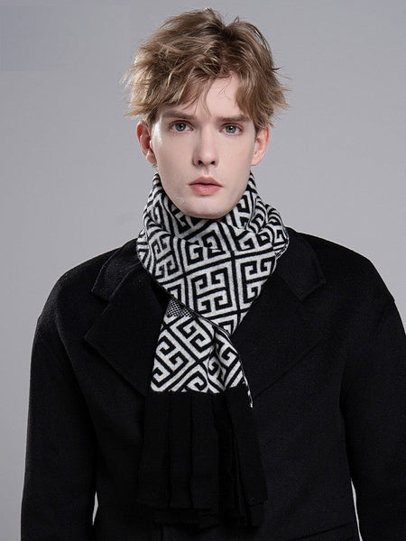 Formal Men Scarf Styles, Men's Wool Scarf Winter, Modern Casual Scarf Men, Men's Winter Scarf, Thick Wool Scarf for Men, Business Wool Scarf for Gentleman-Grace Painting Crafts