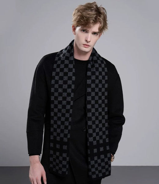 Business Wool Scarf for Gentleman, Modern Casual Scarf Men, Men's Wool Scarf Winter, Formal Men Scarf Styles, Men's Winter Scarf, Thick Wool Scarf for Men-Grace Painting Crafts