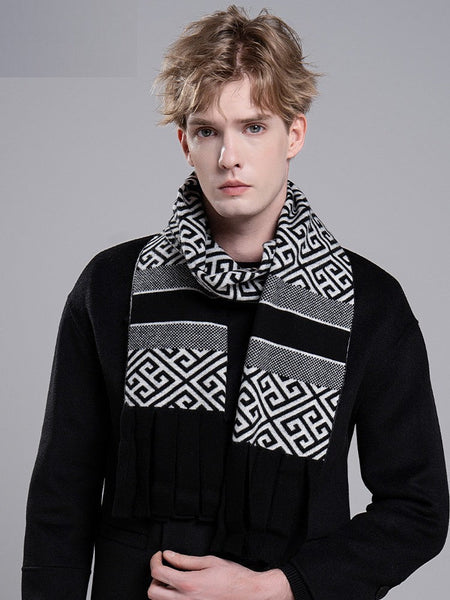 Formal Men Scarf Styles, Men's Wool Scarf Winter, Modern Casual Scarf Men, Men's Winter Scarf, Thick Wool Scarf for Men, Business Wool Scarf for Gentleman-Grace Painting Crafts