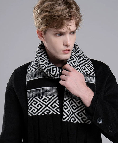 Formal Men Scarf Styles, Men's Wool Scarf Winter, Modern Casual Scarf Men, Men's Winter Scarf, Thick Wool Scarf for Men, Business Wool Scarf for Gentleman-Grace Painting Crafts