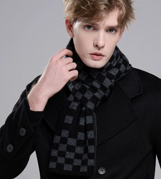 Business Wool Scarf for Gentleman, Modern Casual Scarf Men, Men's Wool Scarf Winter, Formal Men Scarf Styles, Men's Winter Scarf, Thick Wool Scarf for Men-Grace Painting Crafts