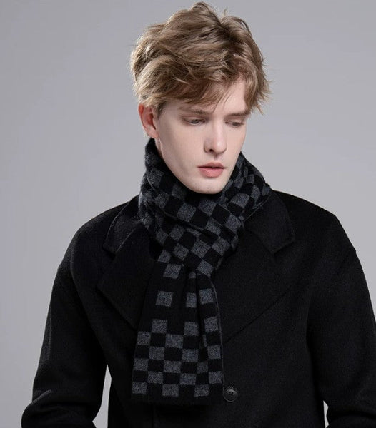 Business Wool Scarf for Gentleman, Modern Casual Scarf Men, Men's Wool Scarf Winter, Formal Men Scarf Styles, Men's Winter Scarf, Thick Wool Scarf for Men-Grace Painting Crafts