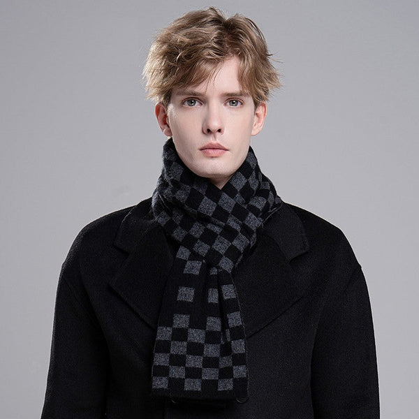 Business Wool Scarf for Gentleman, Modern Casual Scarf Men, Men's Wool Scarf Winter, Formal Men Scarf Styles, Men's Winter Scarf, Thick Wool Scarf for Men-Grace Painting Crafts