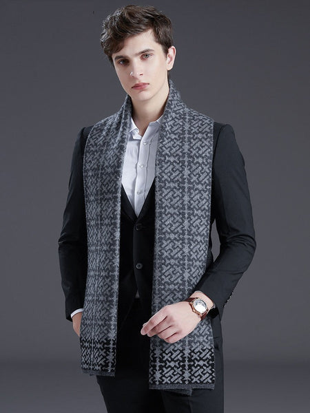 Formal Men Scarf Styles, Men's Winter Scarves, Thick Wool Scarf for Men, Modern Business Wool Scarf for Gentleman, Soft Casual Scarf Men, Men's Winter Wool Scarf-Grace Painting Crafts