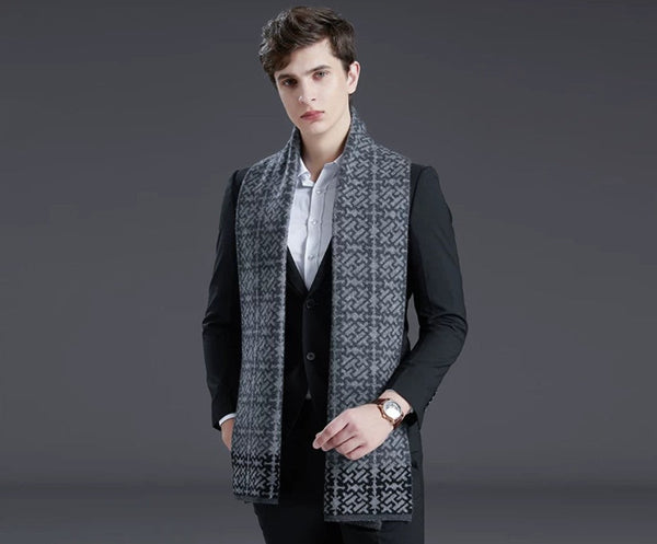 Formal Men Scarf Styles, Men's Winter Scarves, Thick Wool Scarf for Men, Modern Business Wool Scarf for Gentleman, Soft Casual Scarf Men, Men's Winter Wool Scarf-Grace Painting Crafts