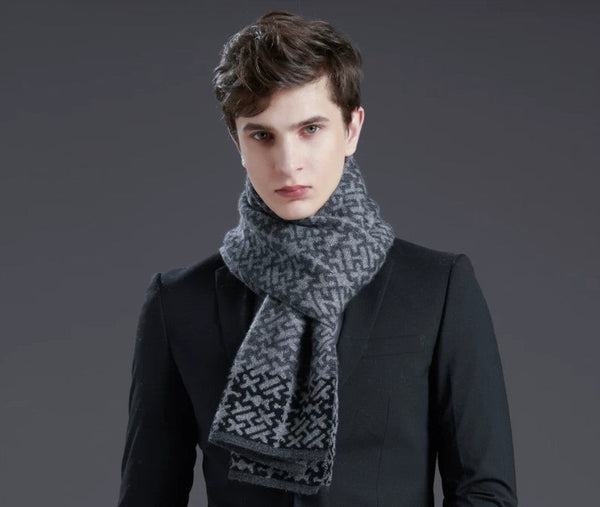 Formal Men Scarf Styles, Men's Winter Scarves, Thick Wool Scarf for Men, Modern Business Wool Scarf for Gentleman, Soft Casual Scarf Men, Men's Winter Wool Scarf-Grace Painting Crafts