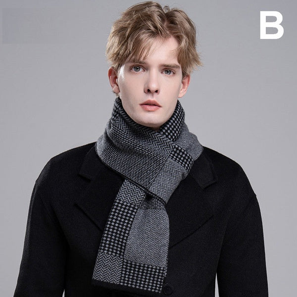 Thick Wool Scarf for Men, Modern Casual Scarf Men, Business Wool Scarf for Gentleman, Formal Men Scarf Styles, Men's Wool Scarf Winter, Men's Winter Scarf-Grace Painting Crafts