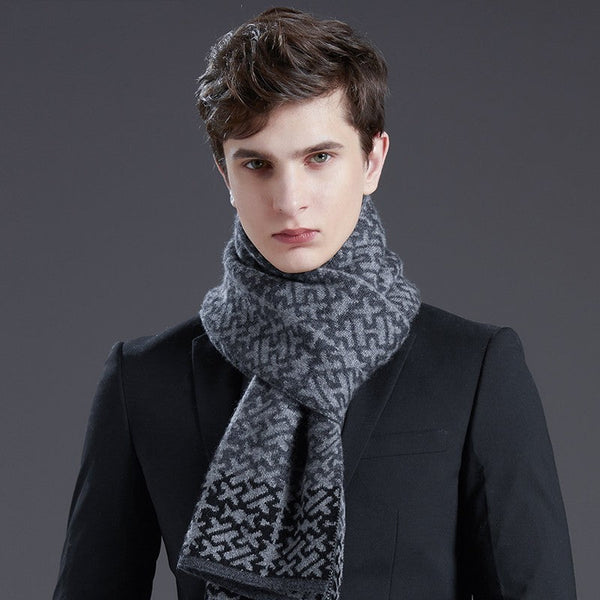 Formal Men Scarf Styles, Men's Winter Scarves, Thick Wool Scarf for Men, Modern Business Wool Scarf for Gentleman, Soft Casual Scarf Men, Men's Winter Wool Scarf-Grace Painting Crafts