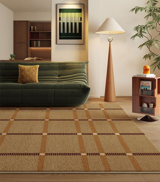Modern Carpets Next to Bed, Contemporary Area Rugs for Bedroom, Mid Century Area Rugs, Modern Rugs under Dining Room Table-Grace Painting Crafts