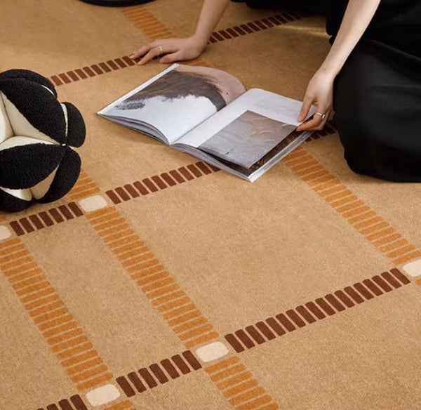 Modern Carpets Next to Bed, Contemporary Area Rugs for Bedroom, Mid Century Area Rugs, Modern Rugs under Dining Room Table-Grace Painting Crafts