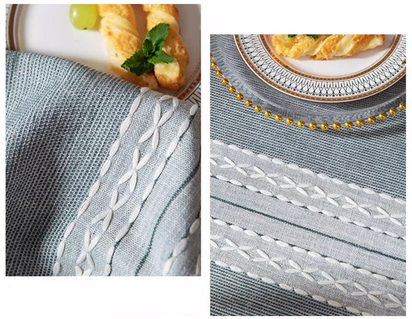 Country Farmhouse Tablecloth, Large Rectangular Tablecloth for Oval Table, Rustic Table Covers for Kitchen, Cotton and Linen Tablecloth for Dining Room Table-Grace Painting Crafts