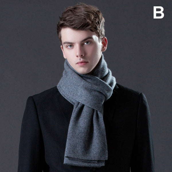 Formal Men Scarf Styles, Business Wool Scarf for Gentleman, Modern Casual Scarf Men, Men's Wool Scarf Winter, Men's Winter Scarf, Thick Wool Scarf for Men-Grace Painting Crafts