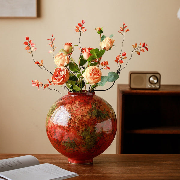 Handmade Water Holding Flower Vases, Large Pottery Flower Vases, Modern Bouquet Flower Vases, Centerpiece on Dining Table, Flower Vase on Table-Grace Painting Crafts