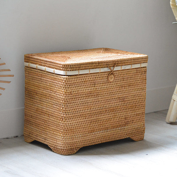Large Laundry Storage Basket for Clothes, Rectangular Storage Basket, Rattan Baskets, Storage Baskets for Bedroom, Storage Baskets for Shelves-Grace Painting Crafts