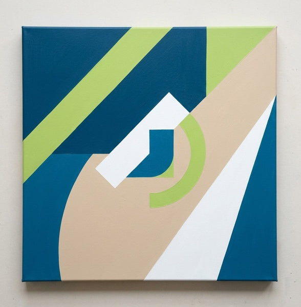 Modern Contemporary Wall Art, Blue, Beige, Light Green Color Geometric Pattern Abstract Paintings for Living Room-Grace Painting Crafts