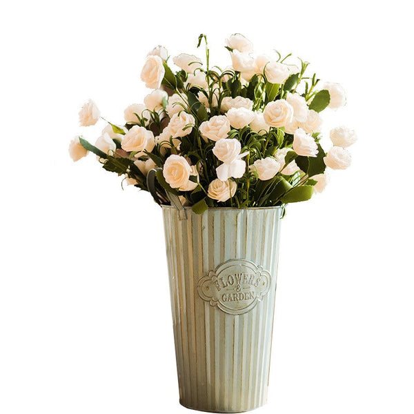 Flower Arrangement Ideas for Living Room, White Camellia Flowers, Modern Artificial Flowers for Home Decoration, Simple Artificial Floral for Bedroom-Grace Painting Crafts