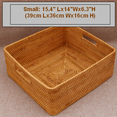 Rectangular Storage Basket for Shelves, Rattan Storage Basket for Kitchen, Storage Baskets for Bathroom, Woven Storage Baskets for Clothes-Grace Painting Crafts