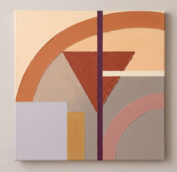 Geometric Pattern Abstract Paintings for Modernism Decor, Terracotta, Beige, Taupe Colors, Modern Contemporary Wall Art-Grace Painting Crafts