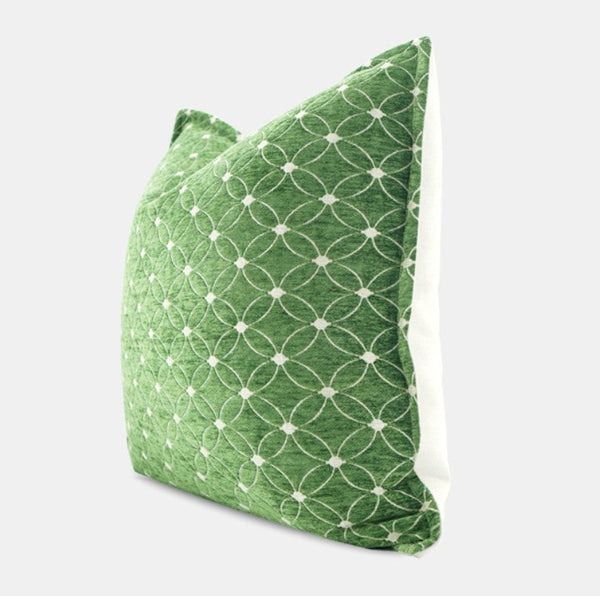 Large Green Pillows for Interior Design, Contemporary Modern Sofa Pillows, Luxury Square Modern Throw Pillows for Couch, Decorative Throw Pillows for Bedroom-Grace Painting Crafts