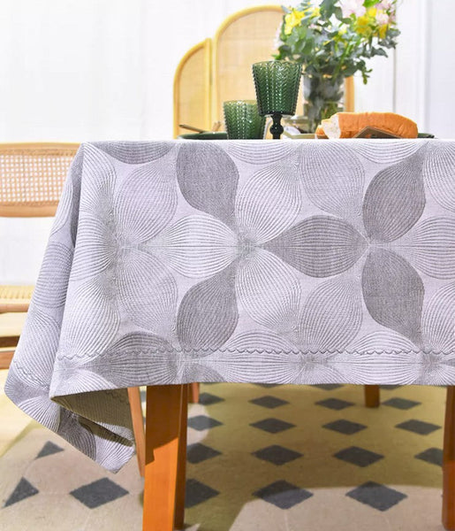 Large Rectangle Table Covers for Dining Room Table, Modern Table Cloths for Kitchen, Simple Contemporary Grey Cotton Tablecloth, Square Tablecloth for Round Table-Grace Painting Crafts