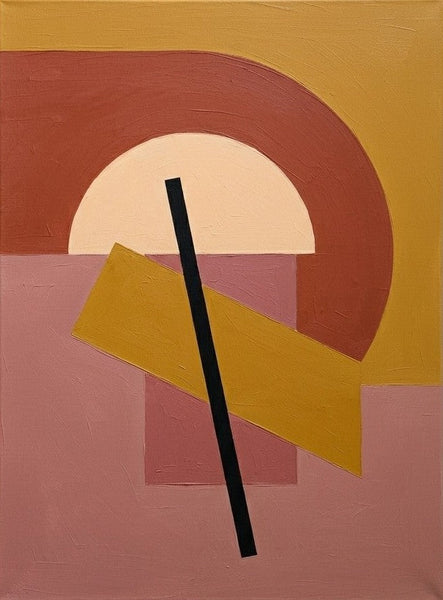 Geometric Pattern Abtract Artwork, Original Abstract Paintings, Contemporary Canvas Wall Art, Terracotta, Dusty Pink, Ochre Color-Grace Painting Crafts