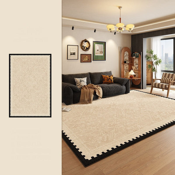 Modern Rugs for Dining Room, Mid Century Modern Rugs Next to Bed, Contemporary Rugs for Bedroom, Cream Modern Carpets for Living Room-Grace Painting Crafts
