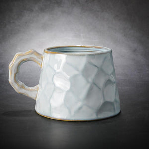 White Ceramic Coffee Mug, Large Capacity Coffee Cups, Large Tea Cup, Large Handmade Pottery Coffee Cup, Black Coffee Cup-Grace Painting Crafts