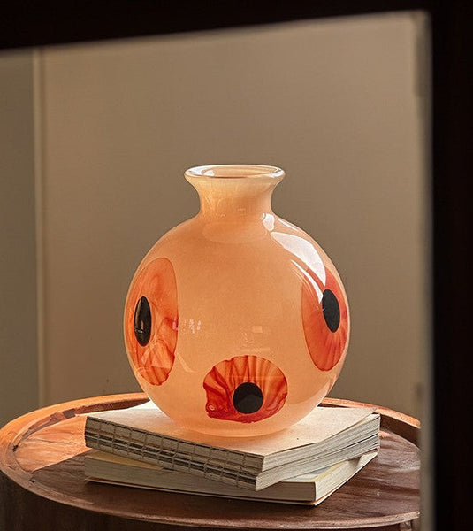 Unique Modern Vases for Flowers, Flower Vases on Table, Glass Bud Vases, Handmade Vintage Glass Flower Vases-Grace Painting Crafts