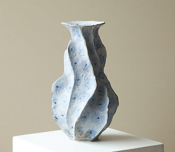 Centerpiece Ceramic Bouquet Vases, Elegant Handmade Modern Flower Vase, Porcelain Vases for Modern Home Decor, Contemporary Vases on Dining Table-Grace Painting Crafts