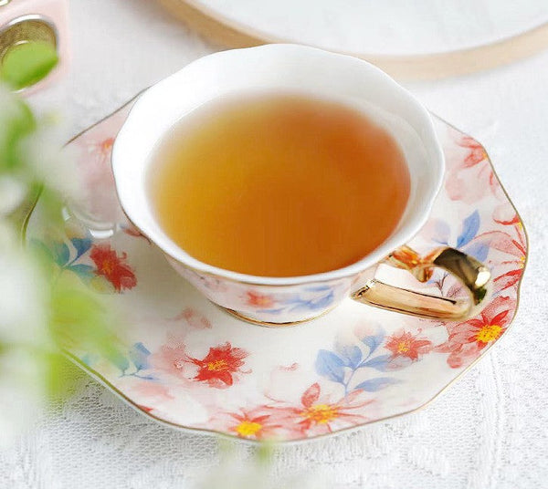 Flower Porcelain Tea Cup Saucer Set, Unique Tea Cup and Saucer in Gift Box,British Royal Ceramic Cups for Traditional Afternoon Tea, Elegant Ceramic Coffee Cups-Grace Painting Crafts
