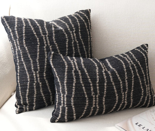 Modern Pillows for Dining Room, Modern Sofa Pillows, Large Modern Sofa Pillows, Decorative Throw Pillows for Couch, Black Contemporary Throw Pillows-Grace Painting Crafts