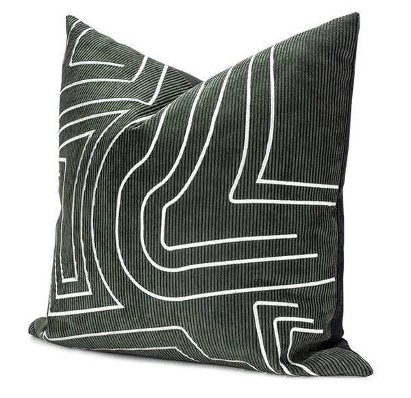 Contemporary Cushions for Interior Design, Large Modern Decorative Pillows for Sofa, Green Modern Throw Pillows for Couch-Grace Painting Crafts