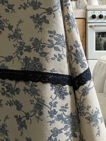 Extra Large Vintage Rectangle Tablecloth for Dining Room Table, Rustic Farmhouse Table Cover for Kitchen, French Flower Pattern Tablecloth for Round Table-Grace Painting Crafts