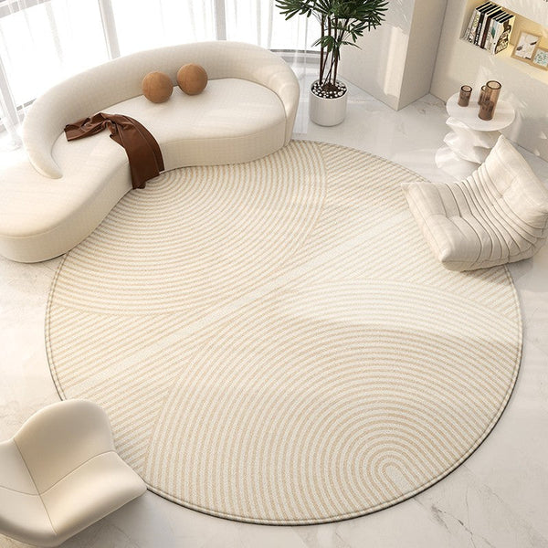 Modern Round Rugs for Bedroom, Dining Room Contemporary Round Rugs, Circular Modern Rugs under Chairs, Contemporary Modern Rug for Living Room-Grace Painting Crafts