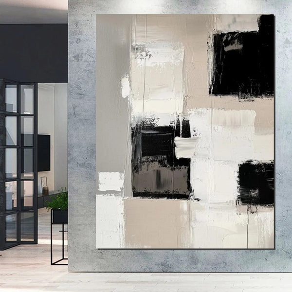 Modern Acrylic Canvas Painting, Oversized Wall Art Painting for Sale, Heavy Texture Paintings, Palette Knife Paniting, Acrylic Painting on Canvas-Grace Painting Crafts
