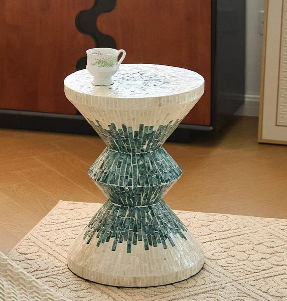 Modern Side Table, Shell Small Sofa Side Table, Contemporary Bedside Table, Bedside Small Side Table, Small End Table, Portable Casual Side Table, Creative Coffee Table, Contemporary Side Table-Grace Painting Crafts