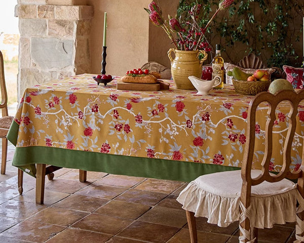 Farmhouse Table Cloth, Dining Room Flower Table Cloths, Large Square Tablecloth for Round Table, Extra Large Rectangular Table Covers for Kitchen-Grace Painting Crafts