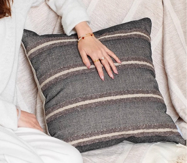 Contemporary Throw Pillow for Living Room, Large Abstract Throw Pillows for Couch, Modern Sofa Throw Pillows, Modern Square Pillows-Grace Painting Crafts