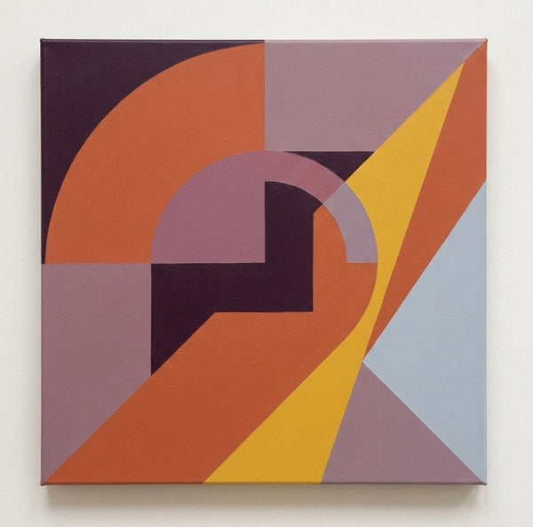 Original Contemporary Artwork, Mauve, Yellow, Terracotta Colors, Geometric Pattern Modern Paintings for Modernism Decor-Grace Painting Crafts