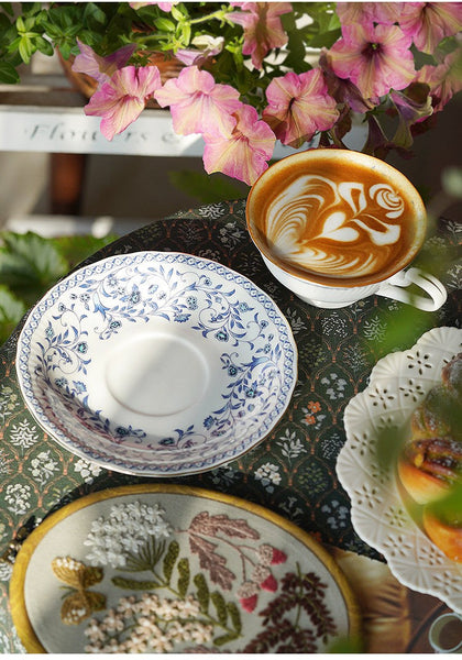 Traditional Tea Cup Set, Porcelain Tea Cups, Floral Tea Cup Set, Classic British Tea Cups, Elegant Tea Cup With Saucer, Ceramic Tea Cup with Saucer, Tea Cup Set, Vintage Tea Cup Set, Modern Ceramic Cups-Grace Painting Crafts