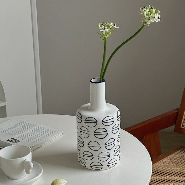 Modern Porcelain Flower Vases, Water Holding Flower Vases, Ceramic Bud Vases, Centerpiece for Dining Table, Small Flower Vases on Table-Grace Painting Crafts