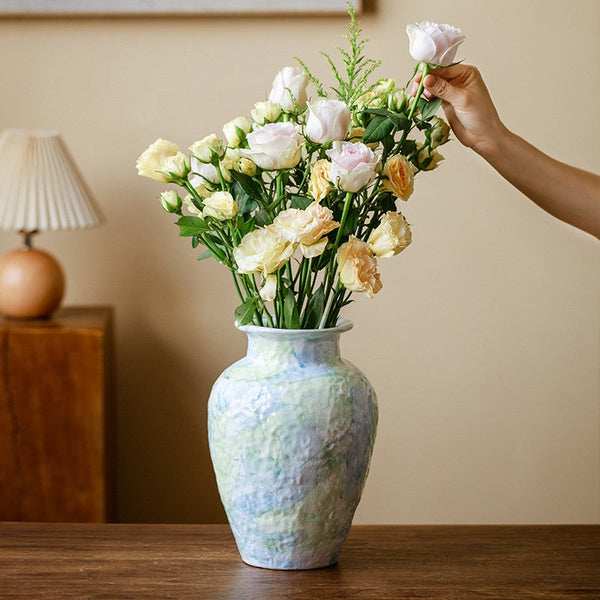 Modern Porcelain Flower Vases, Handmade Water Holding Flower Vases, Centerpiece on Dining Table, Ceramic Bouquet Vases, Flower Vases on Table-Grace Painting Crafts