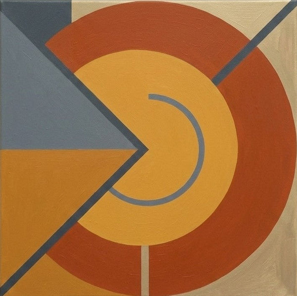 Modern Contemporary Artwork, Terracotta, Mustard Yellow Colors, Original Geometric Canvas Paintings-Grace Painting Crafts