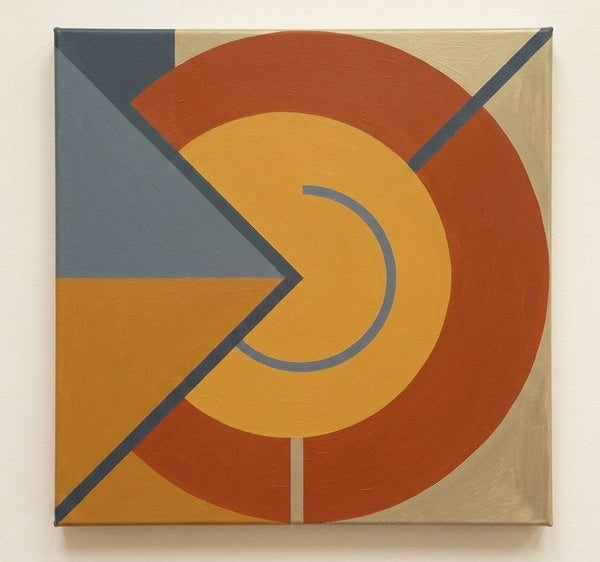 Modern Contemporary Artwork, Terracotta, Mustard Yellow Colors, Original Geometric Canvas Paintings-Grace Painting Crafts