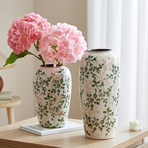 Porcelain Flower Vases, Rustic Flower Vases on Table, Dining Table Centerpiece, Ceramic Bouquet Vases, Handmade Water Holding Flower Vase-Grace Painting Crafts