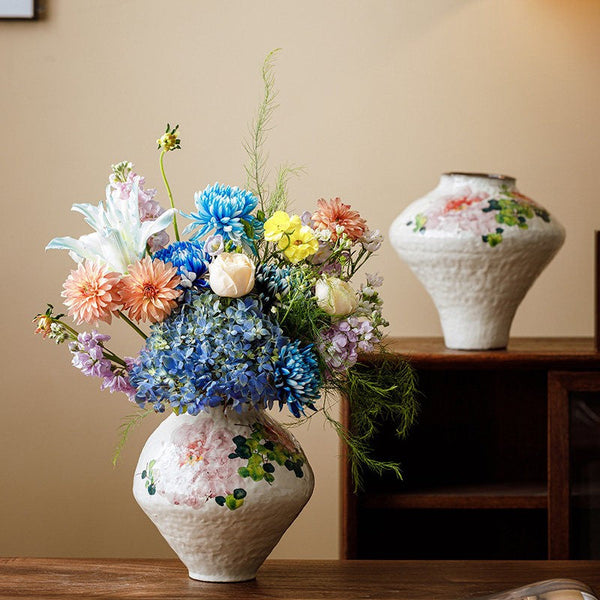 Flower Vases on Table, Handmade Water Holding Flower Vases, Centerpiece on Dining Table, Modern Porcelain Flower Vases, Ceramic Bouquet Vases-Grace Painting Crafts
