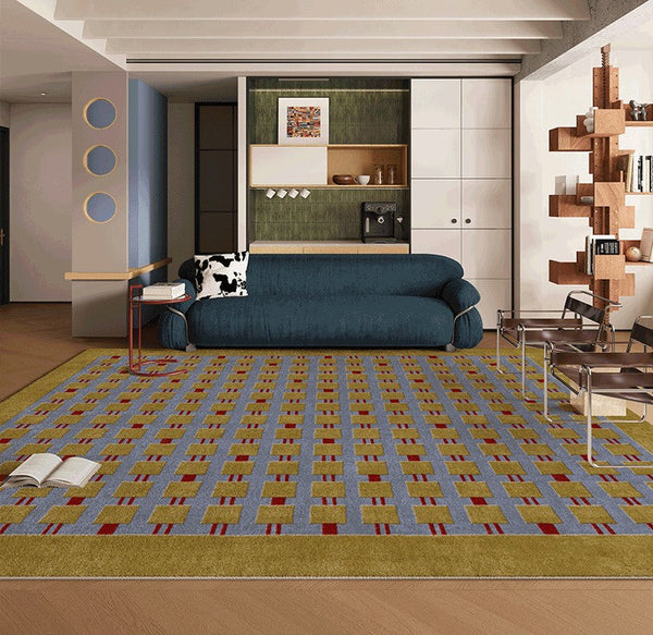 Mid Century Modern Rugs for Living Room, Vintage Area Rugs for Bedroom, Large Contemporary Area Rugs for Dining Room-Grace Painting Crafts