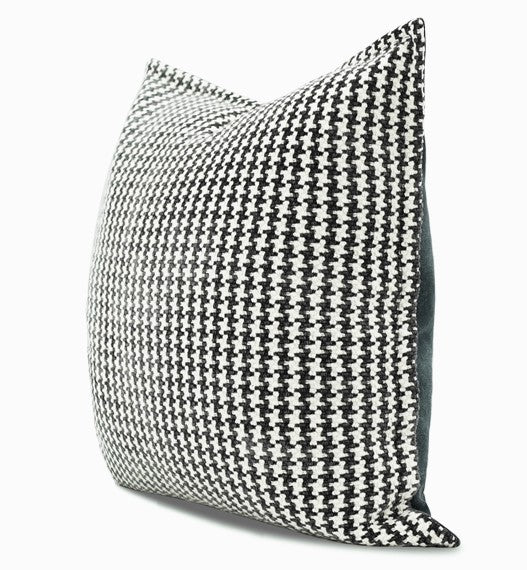 Chequer Modern Sofa Pillows, Large Black and White Decorative Throw Pillows, Contemporary Square Modern Throw Pillows for Couch, Abstract Throw Pillow for Interior Design-Grace Painting Crafts