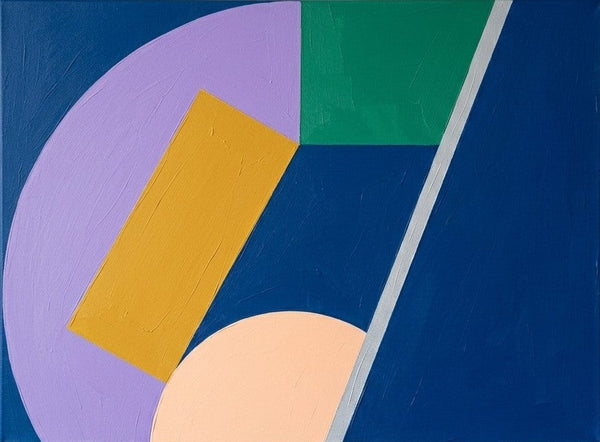 Abstract Paintings for Modernism Room Decor, Contemporary Canvas Wall Art, Blue, Purple, Yellow Geometric Pattern Abtract Artwork-Grace Painting Crafts